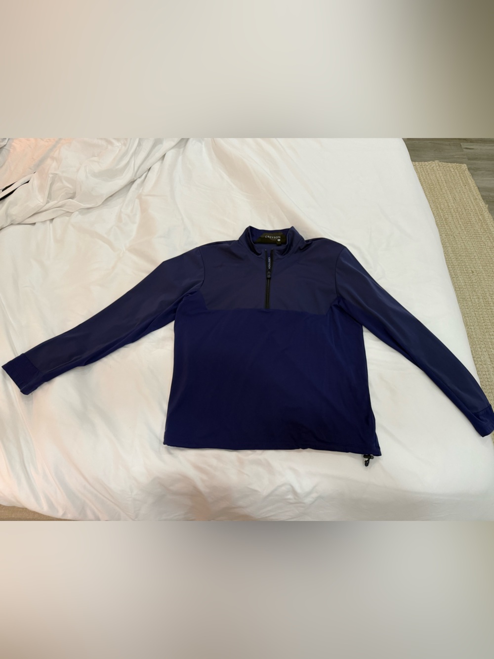 Greyson Colorado Hybrid Quarter-Zip Windbreaker Sweater Golf Mens Blue Active